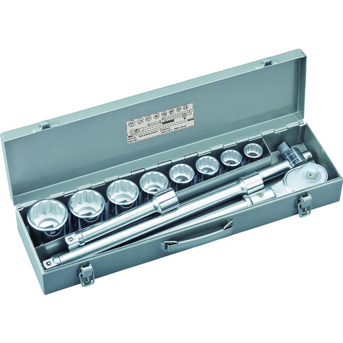 トラスコ中山 TONE ソケットレンチセット ISO 差込角19.0mm 12点セット 12角(ご注文単位1セット)【直送品】