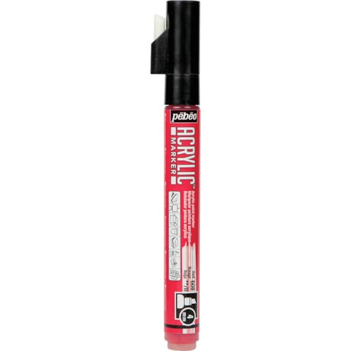 トラスコ中山 ペベオ アクリリックマーカー4mmチズル レッド(ご注文単位1本)【直送品】