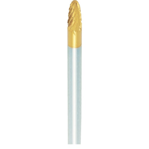 トラスコ中山 ナカニシ チタンコート超硬カッター トンガリ(オール超硬)刃径3mm 刃長6mm（ご注文単位1本）【直送品】