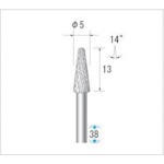 トラスコ中山 ナカニシ チタンコート超硬カッター テーパー(ダブルカット) 刃径5mm 刃長12.7mm（ご注文単位1本）【直送品】