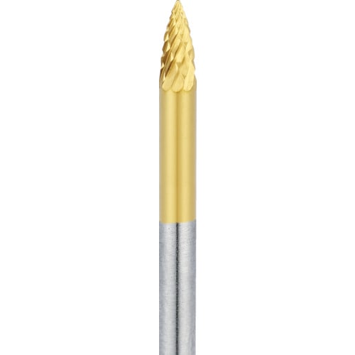 トラスコ中山 ナカニシ チタンコート超硬カッター テーパー(オール超硬)刃径3mm 刃長6mm(ご注文単位1本)【直送品】