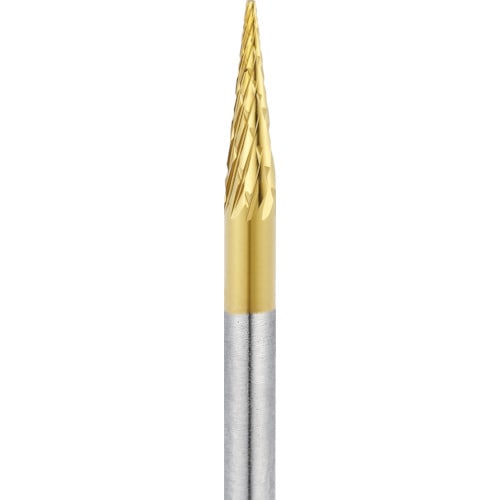 トラスコ中山 ナカニシ チタンコート超硬カッター テーパー(オール超硬)刃径3mm刃長11mm(ご注文単位1本)【直送品】