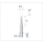 トラスコ中山 ナカニシ チタンコート超硬カッター テーパー(シングルカット)刃径3mm刃長11mm(ご注文単位1本)【直送品】