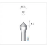 トラスコ中山 ナカニシ チタンコート超硬カッター テーパー(シングルカット) 刃径9.5mm 刃長4.7mm(ご注文単位1本)【直送品】
