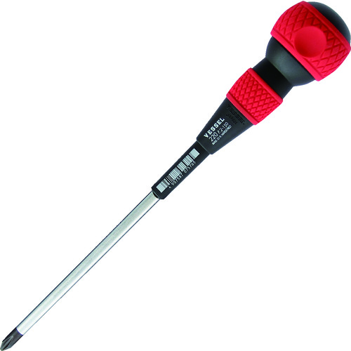 トラスコ中山 ベッセル ボールグリップドライバー220 +2×150(ご注文単位1本)【直送品】