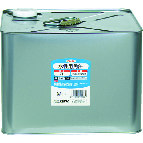 トラスコ中山 アサヒペン 塗料容器 水性用角缶 7L(ご注文単位1個)【直送品】