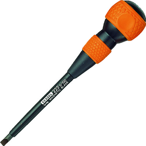 トラスコ中山 ベッセル ボールグリップドライバー 225 -6×100(ご注文単位1本)【直送品】