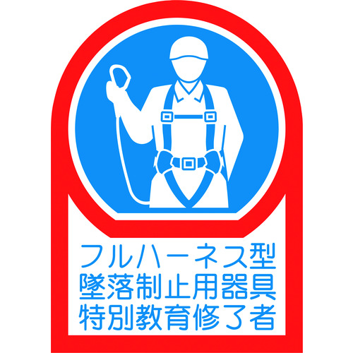 トラスコ中山 緑十字 ヘルメット用ステッカー フルハーネス型墜落制止用器具特別教育修了者 HL-128 35×25mm 10枚組 オレフィン(ご注文単位1組)【直送品】