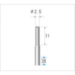 トラスコ中山 ナカニシ 超硬カッター 円筒(シングルカット・エンドカット付) 刃径2.5mm 刃長11mm(ご注文単位1本)【直送品】