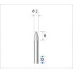 トラスコ中山 ナカニシ 超硬カッター 砲弾(シングルカット) 刃径3mm 刃長6mm(ご注文単位1本)【直送品】