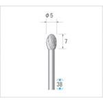 トラスコ中山 ナカニシ 超硬カッター 楕円(ダブルカット) 刃径5mm 刃長7mm(ご注文単位1本)【直送品】