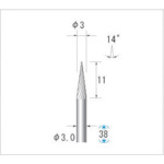 トラスコ中山 ナカニシ 超硬カッター テーパー(シングルカット) 刃径3mm 刃長11mm(ご注文単位1本)【直送品】