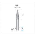 トラスコ中山 ナカニシ 超硬カッター テーパー先丸(ダイヤカット) 刃径4mm 刃長13mm(ご注文単位1本)【直送品】