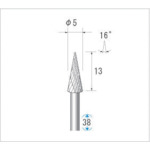 トラスコ中山 ナカニシ 超硬カッター テーパー(ダブルカット) 刃径5mm 刃長12.7mm(ご注文単位1本)【直送品】