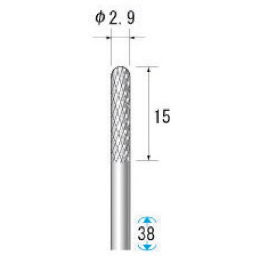 トラスコ中山 ナカニシ 超硬アロイカッター 円筒先丸(オール超硬) 刃径3mm 刃長14mm(ご注文単位1本)【直送品】