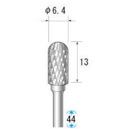 トラスコ中山 ナカニシ 超硬アロイカッター 円筒先丸(ロー付)刃径6.3mm 刃長12.7mm(ご注文単位1本)【直送品】