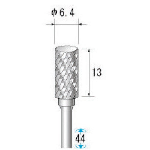 トラスコ中山 ナカニシ 超硬アロイカッター 円筒(ロー付) 刃径6.3mm 刃長12.7mm(ご注文単位1本)【直送品】