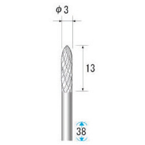 トラスコ中山 ナカニシ 超硬アロイカッター テーパー(オール超硬)刃径3mm 刃長12.7mm(ご注文単位1本)【直送品】