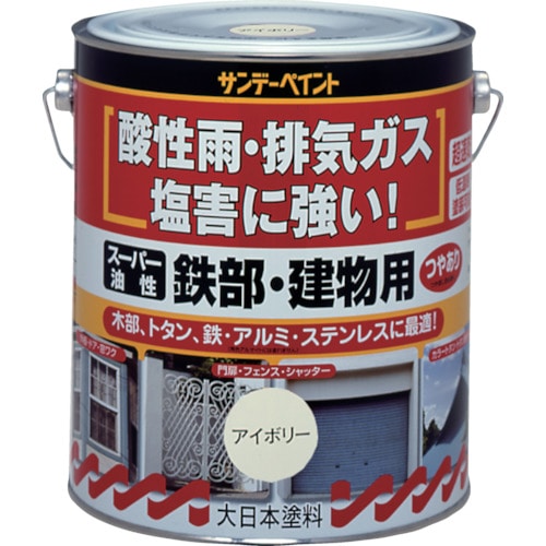 トラスコ中山 サンデーペイント スーパー油性鉄部・建物用 1.6L 白(ご注文単位1缶)【直送品】