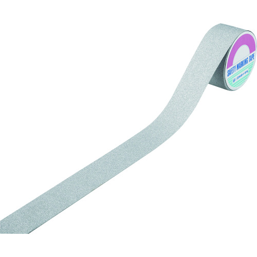 トラスコ中山 緑十字 滑り止めテープ シルバー ASS-55SL 50mm幅×5m PVC+鉱物粒子 屋内外兼用(ご注文単位1巻)【直送品】