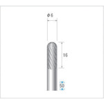 トラスコ中山 ナカニシ 超硬カッター 円筒先丸(ダブルカット) 刃径6mm 刃長16mm(ご注文単位1本)【直送品】