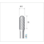 トラスコ中山 ナカニシ 超硬カッター 円筒先丸(ダブルカット) 刃径8mm 刃長19mm(ご注文単位1本)【直送品】