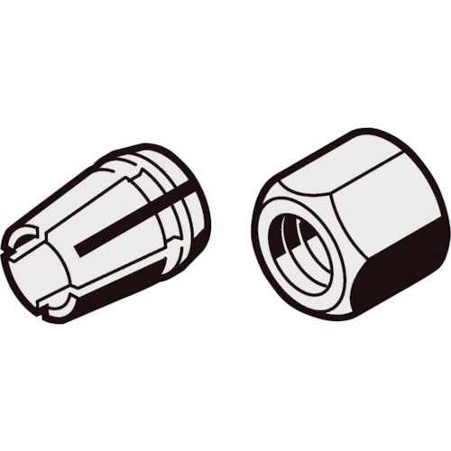 トラスコ中山 ボッシュ コレットナットセット1/4(ご注文単位1組)【直送品】