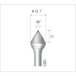 トラスコ中山 ナカニシ 超硬カッター テーパー(シングルカット)刃径12.7mm 刃長11mm(ご注文単位1本)【直送品】