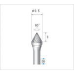 トラスコ中山 ナカニシ 超硬カッター テーパー(ダブルカット) 刃径9.5mm 刃長8mm(ご注文単位1本)【直送品】
