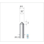 トラスコ中山 ナカニシ 超硬カッター テーパー(ダブルカット) 刃径6mm 刃長3mm(ご注文単位1本)【直送品】