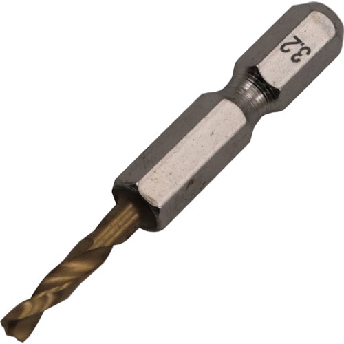 トラスコ中山 RELIEF 2本組 六角軸ショートドリル 3.2mm(ご注文単位1パック)【直送品】