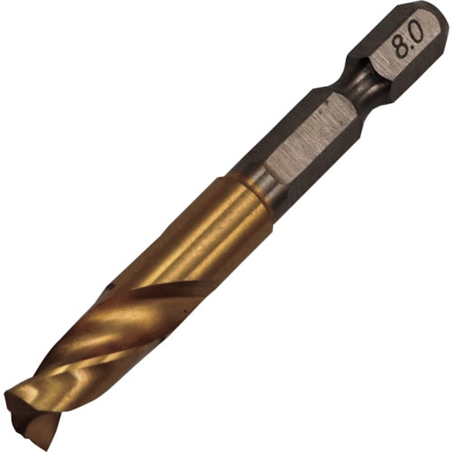 トラスコ中山 RELIEF 六角軸ショートドリル 8.0mm(ご注文単位1パック)【直送品】