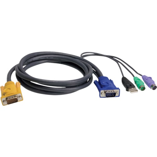 トラスコ中山 ATEN USB・PS/2コンボKVMケーブル SPHDタイプ 1.8m(ご注文単位1本)【直送品】