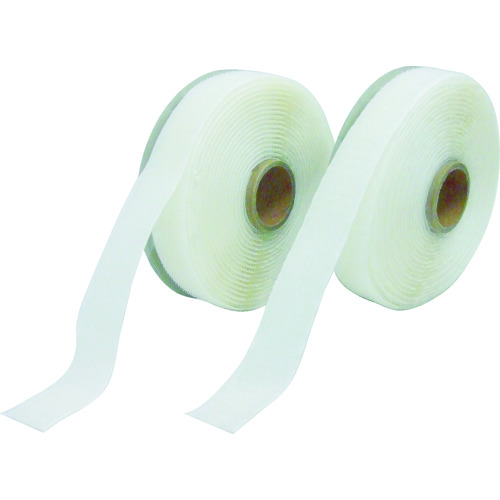 トラスコ中山 Shinwa マジクロボンド メス 強粘着付 25mm×5m 白(ご注文単位1巻)【直送品】