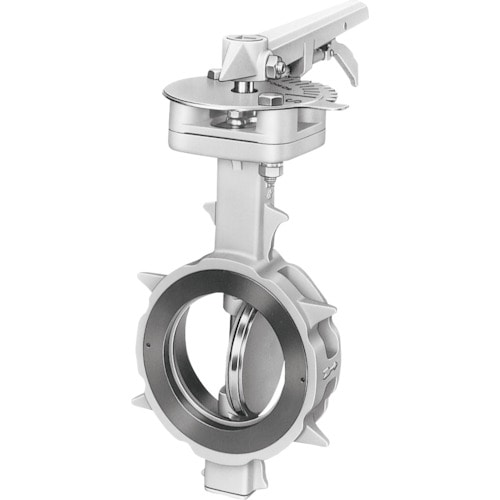 トラスコ中山 巴 バタフライバルブ JIS10K/40A 304YA-1T SCS13A/SCS13A/R-PTFE レバー(ご注文単位1台)【直送品】
