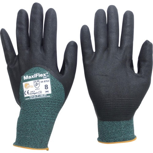 トラスコ中山 エーティージー 耐切創手袋 マキシフレックス・カット 34-8753 Mサイズ(ご注文単位1組)【直送品】