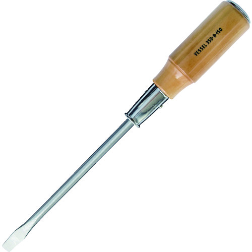 トラスコ中山 ベッセル 木柄貫通ドライバー350 -8.0×150(ご注文単位1本)【直送品】