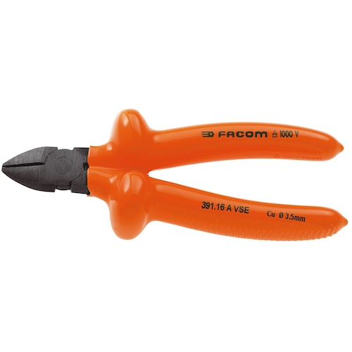 トラスコ中山 FACOM 絶縁工具 ダイアゴナルカッター 165mm 344-9656(ご注文単位1個)【直送品】