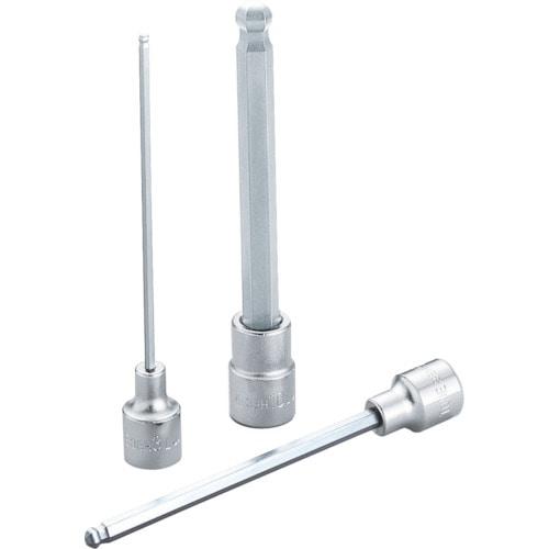 トラスコ中山 TONE ロングボールポイントヘキサゴンソケット 対辺寸法8mm 差込角9.5mm 長さ96mm(ご注文単位1個)【直送品】