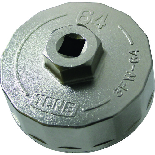 トラスコ中山 TONE オイルフィルターレンチ 14角 外径72mm 全高35mm 差込角9.5mm(ご注文単位1個)【直送品】