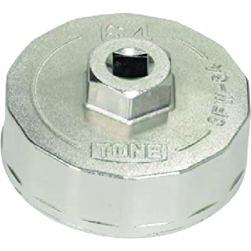 トラスコ中山 TONE オイルフィルターレンチ 14角 外径75mm 全高35mm 差込角9.5mm 対辺寸法67mm(ご注文単位1個)【直送品】