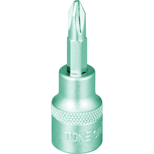 トラスコ中山 TONE ドライバービットソケット (+)No.2 差込角9.5mm(ご注文単位1個)【直送品】