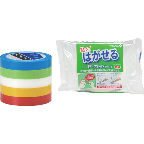 トラスコ中山 TERAOKA P-カットテープ NO.4142 赤 18mmX25M(ご注文単位1巻)【直送品】