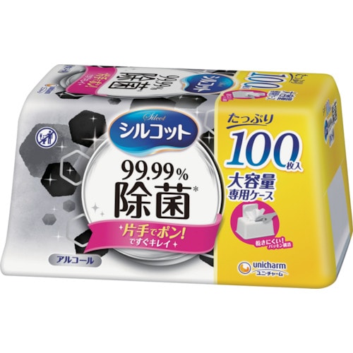 トラスコ中山 ユニ・チャーム シルコット99.99除菌ウェットティッシュ 本体大容量100枚(ご注文単位1個)【直送品】