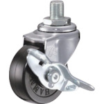 トラスコ中山 ハンマー ねじ込み旋回式ゴム車輪 50mm W3/8 ストッパー付(ご注文単位1個)【直送品】