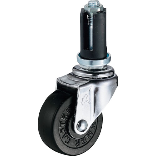 トラスコ中山 ハンマー パイプ差込み旋回式ゴム車輪 50mm φ16~18用(ご注文単位1個)【直送品】