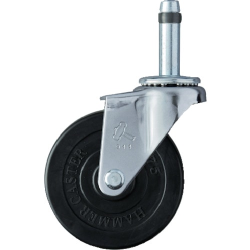 トラスコ中山 ハンマー 差込み旋回式ゴム車輪 75mm(ご注文単位1個)【直送品】