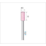 トラスコ中山 ナカニシ 軸付砥石(1Pk(袋)=10本)粒度#120 ピンク 円筒 外径6mm(ご注文単位1パック)【直送品】