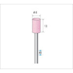 トラスコ中山 ナカニシ 軸付砥石(1Pk(袋)=10本)粒度#120 ピンク 円筒 外径8mm(ご注文単位1パック)【直送品】