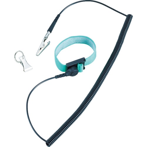 トラスコ中山 白光 リストストラップ 442B 2.5M ライトグリーン（ご注文単位1個）【直送品】